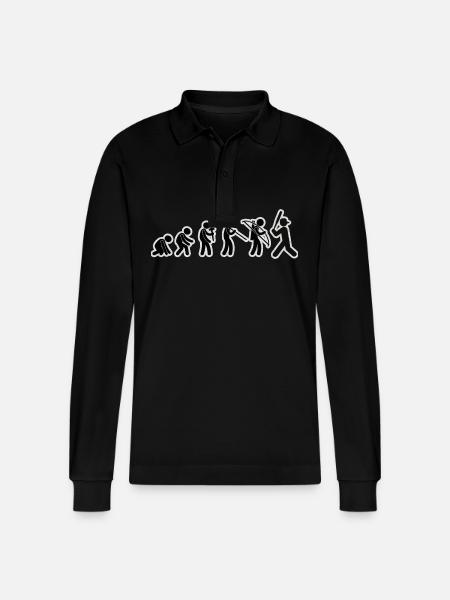 Evolution Baseball Black Grunge - Stanley/Stella Organic Unisex Long-Sleeved Polo Shirt Prepster - black