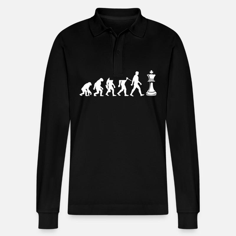 Evolution - Échecs - Joueurs d’échecs - Polo à manches longues bio PREPSTER Stanley/Stella Unisexe - noir