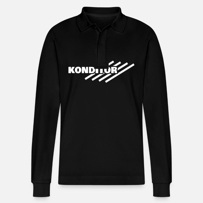 Geschenk für Konditor - Stanley/Stella Unisex Bio-Langarm-Poloshirt Prepster - Schwarz