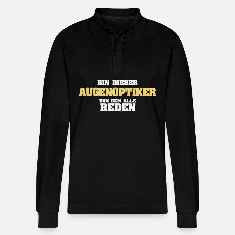 Beruf Augenoptiker - Stanley/Stella Unisex Bio-Langarm-Poloshirt Prepster - Schwarz