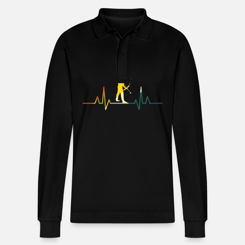 Bogenschütze Herzschlag Bogenschießen - Stanley/Stella Unisex Bio-Langarm-Poloshirt Prepster - Schwarz