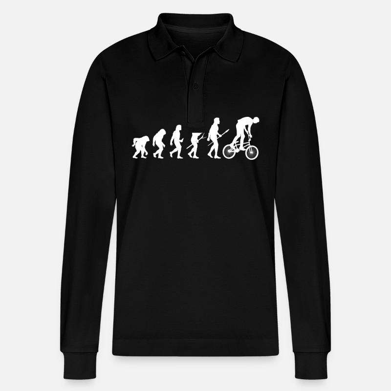 Vélo Evolution VTT - Polo à manches longues bio PREPSTER Stanley/Stella Unisexe - noir