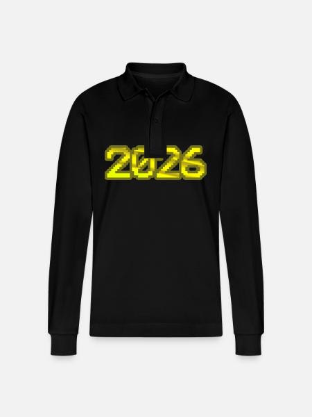 2026 - Stanley/Stella Organic Unisex Long-Sleeved Polo Shirt Prepster - black