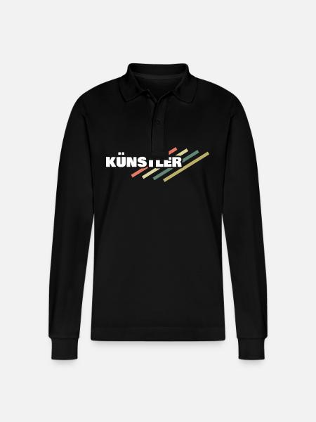 Kuenstler - Stanley/Stella Unisex Bio-Langarm-Poloshirt Prepster - Schwarz