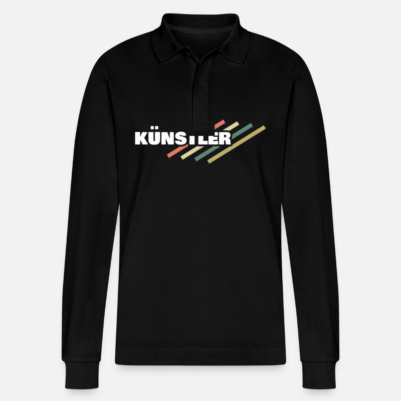 Kuenstler - Stanley/Stella Unisex Bio-Langarm-Poloshirt Prepster - Schwarz