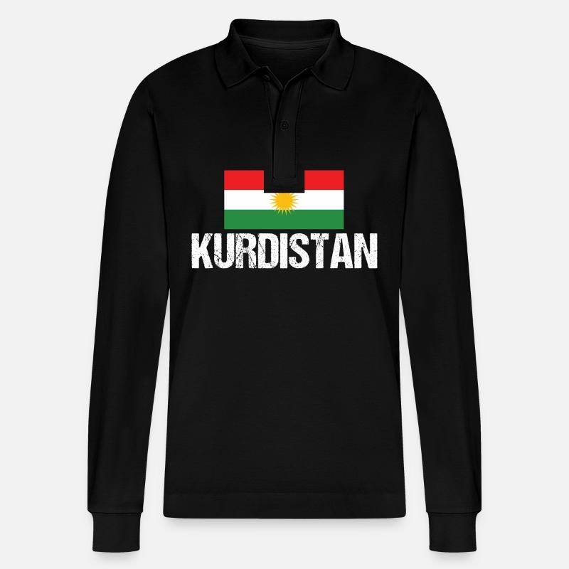 Kurden Kurdistan - Stanley/Stella Unisex Bio-Langarm-Poloshirt Prepster - Schwarz