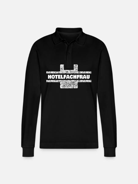 Occupation: Hotel manager - Stanley/Stella Organic Unisex Long-Sleeved Polo Shirt Prepster - black