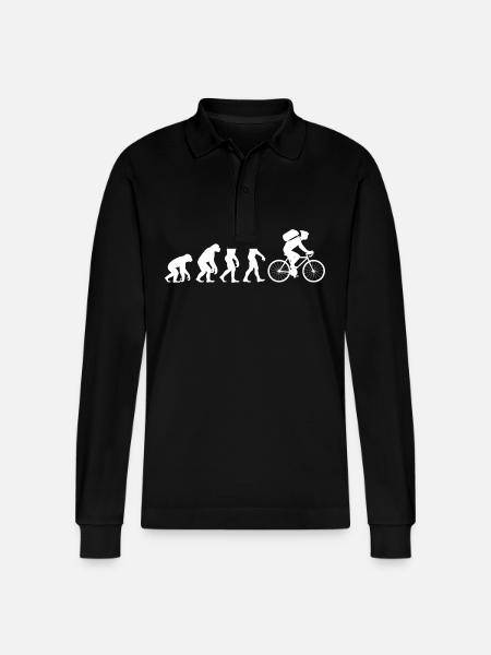 Evolution Cycling Cycling Biker Cycling - Stanley/Stella Organic Unisex Long-Sleeved Polo Shirt Prepster - black