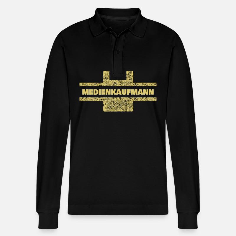 Beruf Medienkaufmann - Stanley/Stella Unisex Bio-Langarm-Poloshirt Prepster - Schwarz