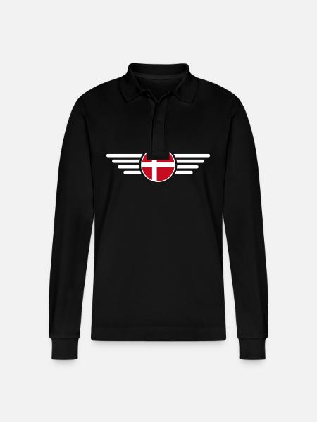 Denmark Hygge T-Shirt - Stanley/Stella Organic Unisex Long-Sleeved Polo Shirt Prepster - black