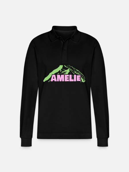 Mountaineering Amelie - Stanley/Stella Organic Unisex Long-Sleeved Polo Shirt Prepster - black