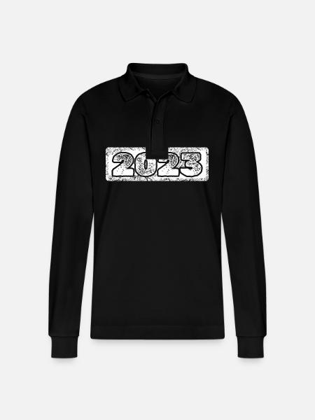 Year 2023 - Stanley/Stella Organic Unisex Long-Sleeved Polo Shirt Prepster - black