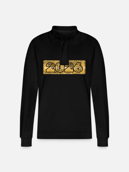 Year 2026 - Stanley/Stella Organic Unisex Long-Sleeved Polo Shirt Prepster - black