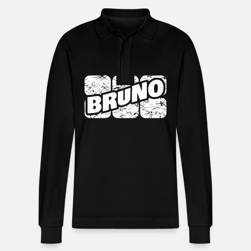 Bruno als Bruno - Stanley/Stella Unisex Bio-Langarm-Poloshirt Prepster - Schwarz