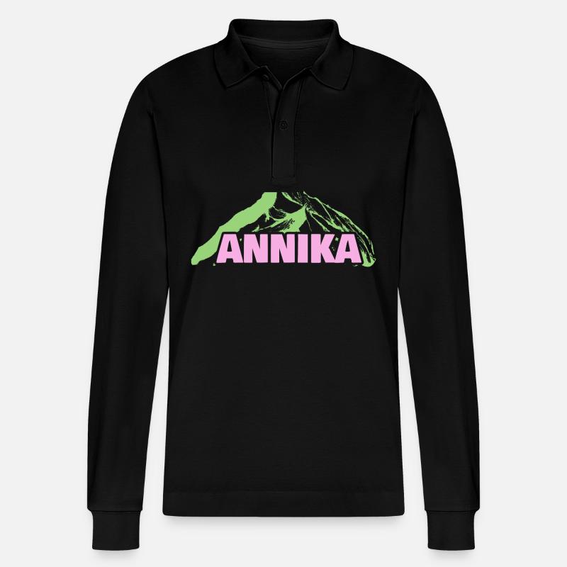 Bergsteigen Annika - Stanley/Stella Unisex Bio-Langarm-Poloshirt Prepster - Schwarz