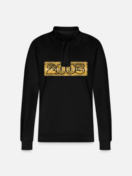 Year 2003 - Stanley/Stella Organic Unisex Long-Sleeved Polo Shirt Prepster - black