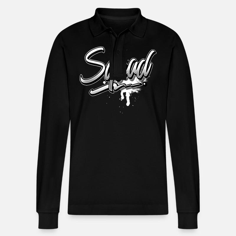 Squad - Stanley/Stella Unisex Bio-Langarm-Poloshirt Prepster - Schwarz