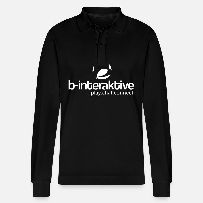 b-interaktive Logo - Stanley/Stella Unisex Bio-Langarm-Poloshirt Prepster - Schwarz