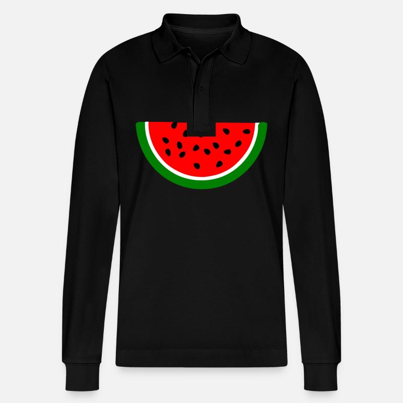 Melon pastèque - Polo à manches longues bio PREPSTER Stanley/Stella Unisexe - noir