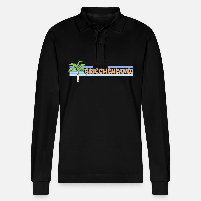 La Grèce comme vacances - Polo à manches longues bio PREPSTER Stanley/Stella Unisexe - noir