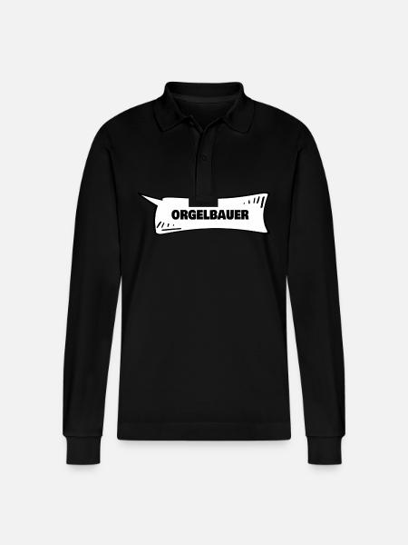 Orgelbauer als Sprechblase - Stanley/Stella Unisex Bio-Langarm-Poloshirt Prepster - Schwarz