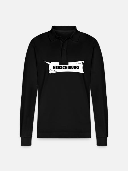 Speech Bubble Cardiac Surgeon - Stanley/Stella Organic Unisex Long-Sleeved Polo Shirt Prepster - black