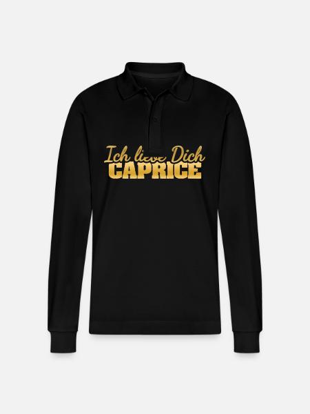 Caprice as Love - Stanley/Stella Organic Unisex Long-Sleeved Polo Shirt Prepster - black