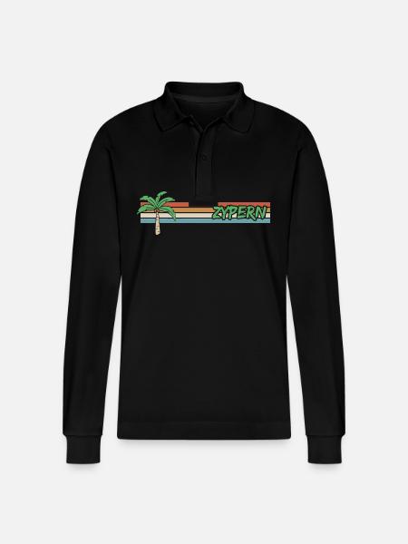Holidays Cyprus - Stanley/Stella Organic Unisex Long-Sleeved Polo Shirt Prepster - black
