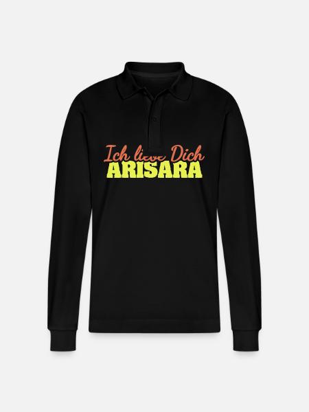 Arisara as love - Stanley/Stella Organic Unisex Long-Sleeved Polo Shirt Prepster - black