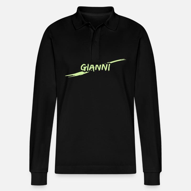 Gianni als Gianni - Stanley/Stella Unisex Bio-Langarm-Poloshirt Prepster - Schwarz
