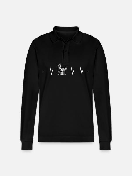 Heartbeat of Strategy - Chess Edition - Stanley/Stella Organic Unisex Long-Sleeved Polo Shirt Prepster - black