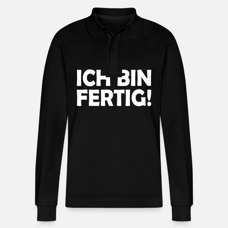 Ich bin fertig - Stanley/Stella Unisex Bio-Langarm-Poloshirt Prepster - Schwarz