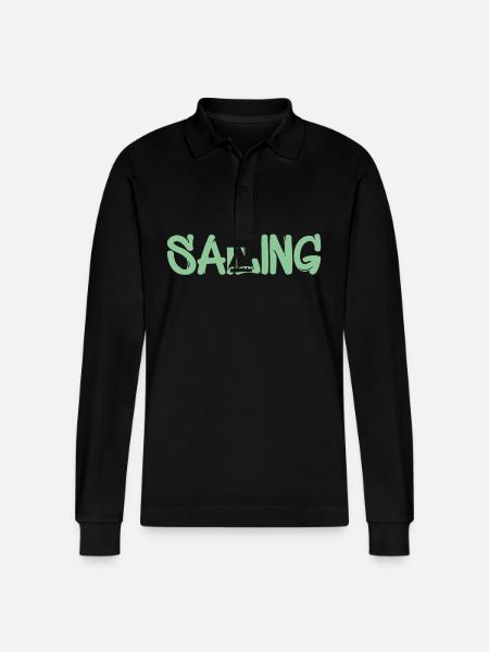 Seglen Segelschiff Segler Sailing - Stanley/Stella Unisex Bio-Langarm-Poloshirt Prepster - Schwarz