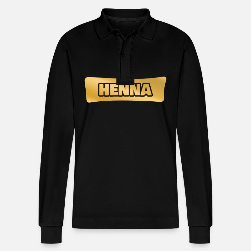 Henna - Stanley/Stella Unisex Bio-Langarm-Poloshirt Prepster - Schwarz