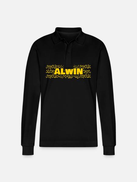 Alwin as a first name - Stanley/Stella Organic Unisex Long-Sleeved Polo Shirt Prepster - black