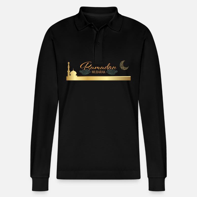 Ramadan Mubarak - Stanley/Stella Unisex Bio-Langarm-Poloshirt Prepster - Schwarz