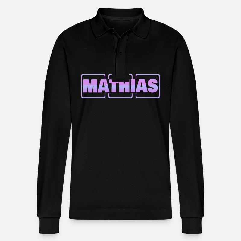 Schwangerschaft Mathias - Stanley/Stella Unisex Bio-Langarm-Poloshirt Prepster - Schwarz