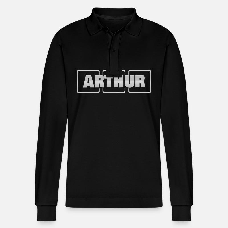 Arthur comme idée cadeau - Polo à manches longues bio PREPSTER Stanley/Stella Unisexe - noir