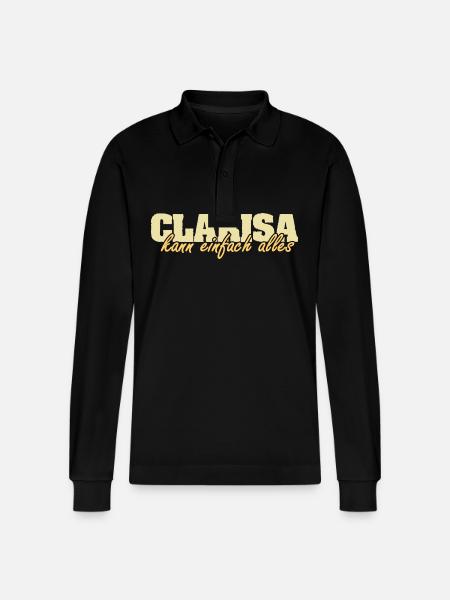 Mrs. Clarisa - Stanley/Stella Organic Unisex Long-Sleeved Polo Shirt Prepster - black