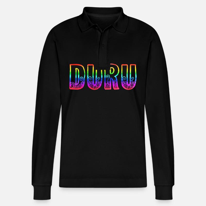 Duru RS Rainbow - Stanley/Stella Organic Unisex Long-Sleeved Polo Shirt Prepster - black