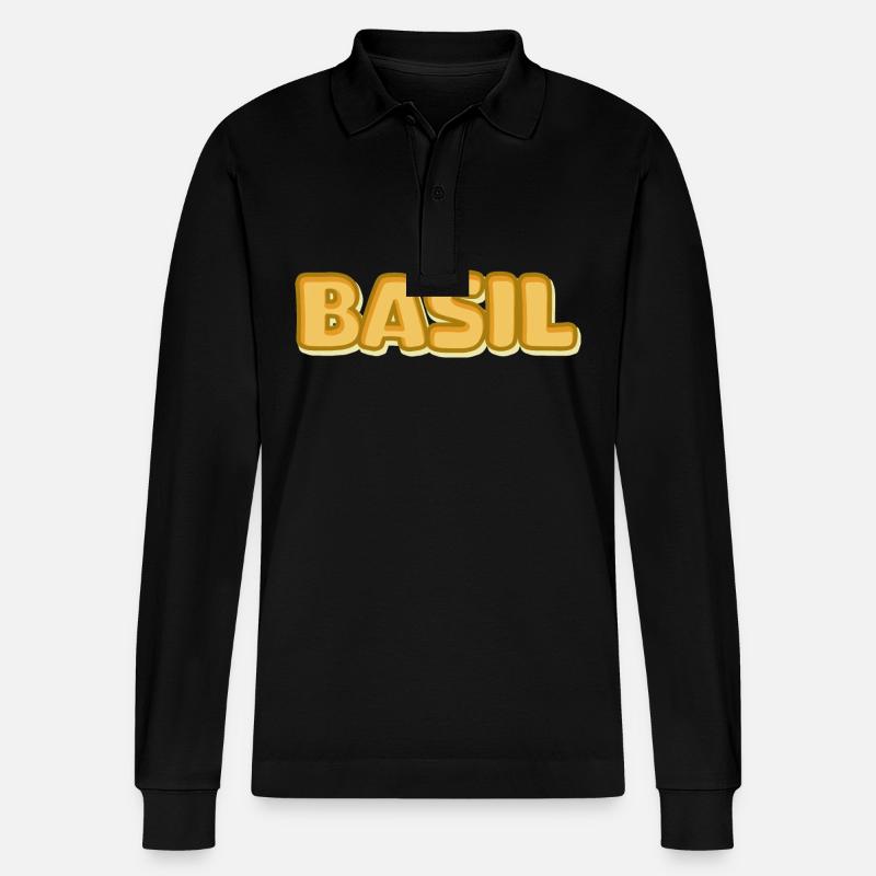 Basil Basil - Stanley/Stella Unisex Bio-Langarm-Poloshirt Prepster - Schwarz