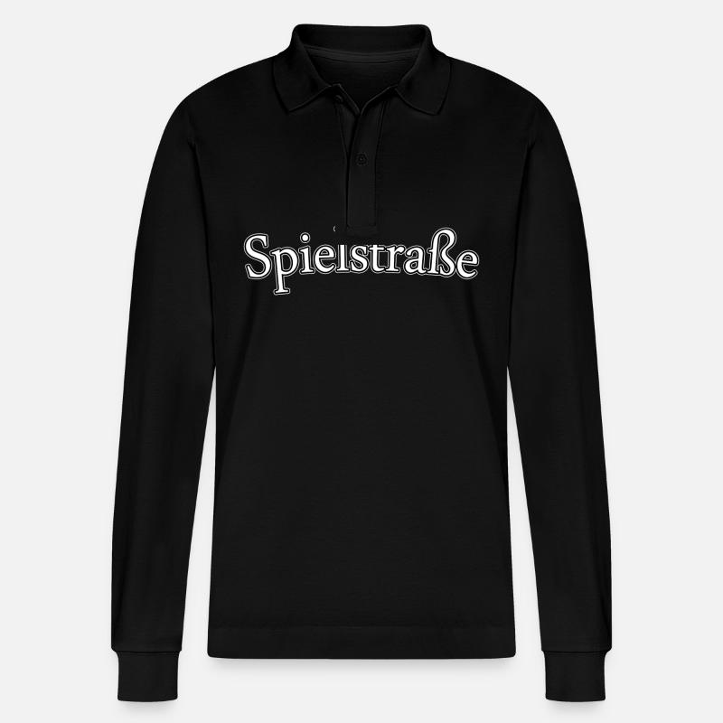 Spielstraße - Stanley/Stella Unisex Bio-Langarm-Poloshirt Prepster - Schwarz