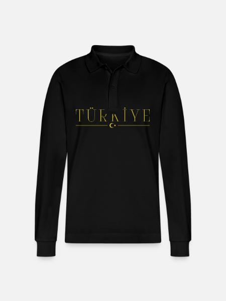 I Love Turkey, t-shirt con design in stile eleganza - Polo a manica lunga ecologica unisex Prepster di Stanley/Stella - nero