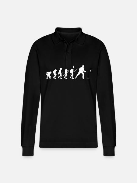 Hockey Players Evolution Hockey - Stanley/Stella Organic Unisex Long-Sleeved Polo Shirt Prepster - black