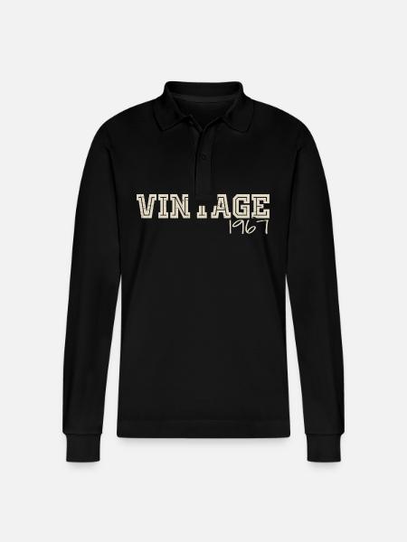 Vintage 1967 Original 1967 Retro 1967 Gift 1967 - Stanley/Stella Organic Unisex Long-Sleeved Polo Shirt Prepster - black