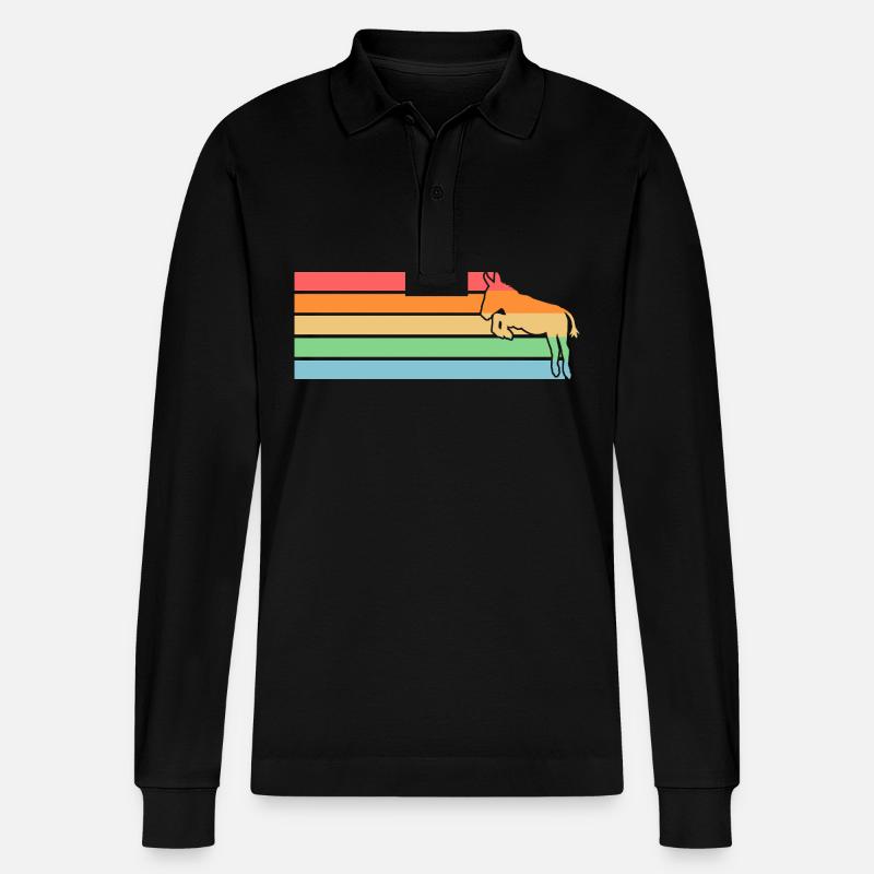 Esel - Stanley/Stella Unisex Bio-Langarm-Poloshirt Prepster - Schwarz