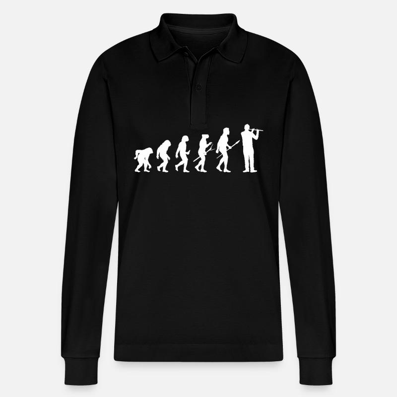 Flûtiste Evolution Flûte - Polo à manches longues bio PREPSTER Stanley/Stella Unisexe - noir