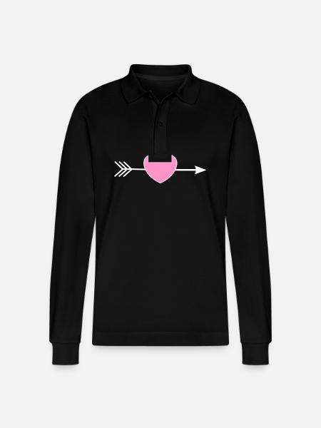 Saint-Valentin, Saint-Valentin, Saint-Valentin - Polo à manches longues bio PREPSTER Stanley/Stella Unisexe - noir