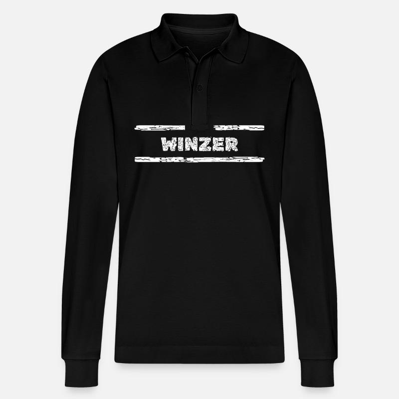 Beruf Winzer - Stanley/Stella Unisex Bio-Langarm-Poloshirt Prepster - Schwarz