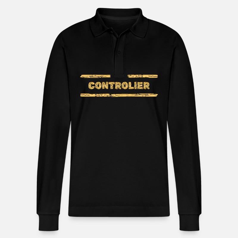 Beruf Controller - Stanley/Stella Unisex Bio-Langarm-Poloshirt Prepster - Schwarz